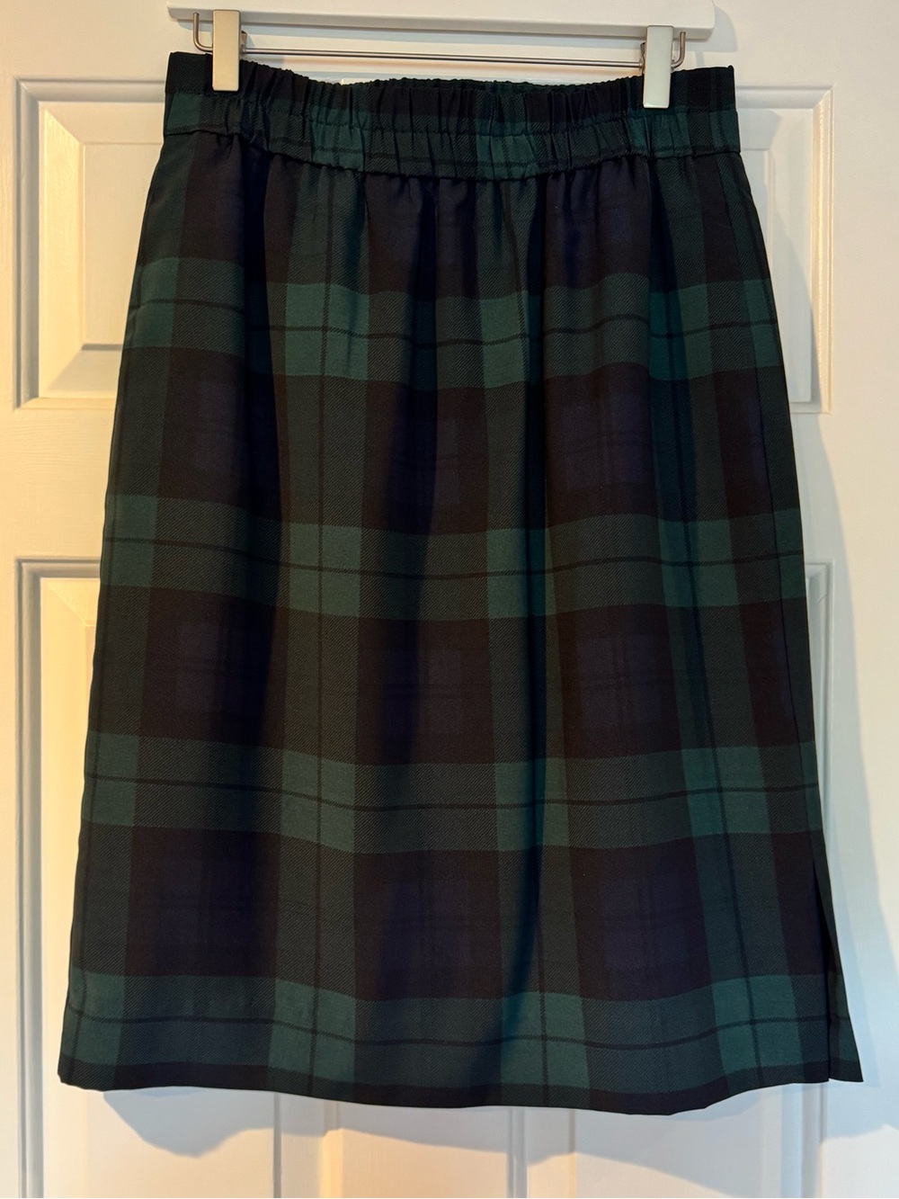 J.Crew Factory Green Navy Plaid Tartan Midi Skirt Small